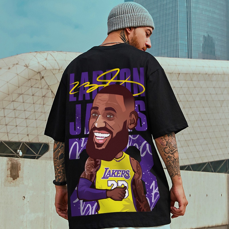 Áo Thun Tay Ngắn Dáng Rộng In Chữ LeBron James Số 23 Phong Cách Âu Mỹ Thời Trang Mùa Hè Cho Cặp Đôi