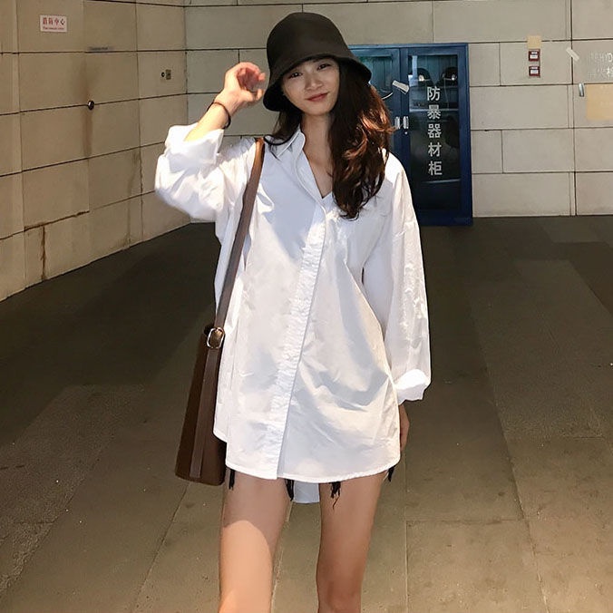 Áo sơ mi tay dài cổ chữ V thời trang Hàn Quốc dành cho nữ