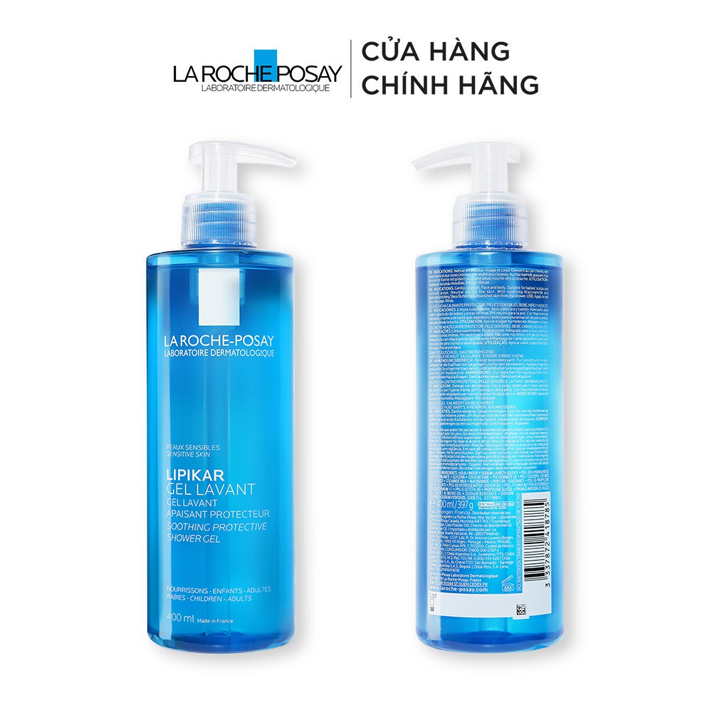 Gel tắm làm sạch làm dịu và bảo vệ da nhạy cảm La Roche Posay Lipikar Shower Gel 400ml