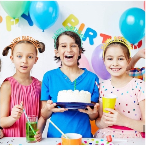 1 Cài Tóc Nhựa Màu Kẹo In Chữ Happy Birthday Dễ Thương
