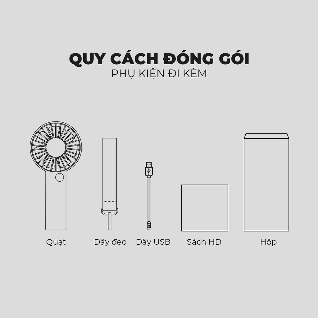 Quạt Mini Cầm Tay  XiaoMi VH, Quạt Tích điện xiaomi VH công suất  lớn, 1500mAh_F07 Có dây đeo | BigBuy360 - bigbuy360.vn