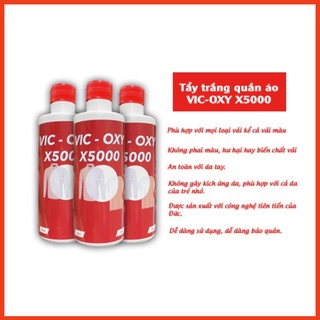 Tẩy trắng quần áo x5000 - vic oxy, tẩy trắng quần áo chỉ với 1 lần giặt, tẩy vết ố vàng trên quần áo