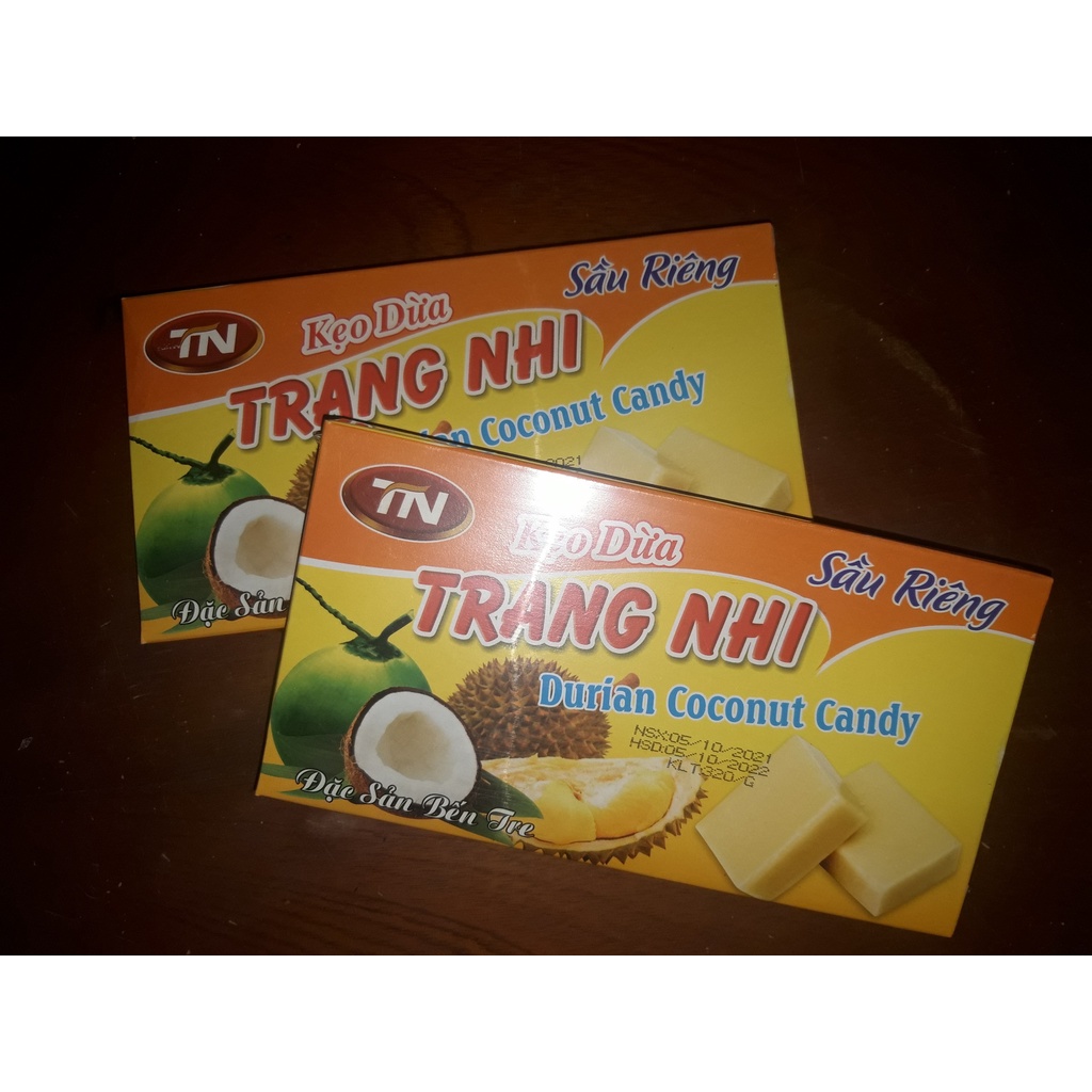 Kẹo Dừa Sầu Riêng đặc sản Bến Tre 320g Hộp Giấy Cao Cấp date: 10/21-10/22