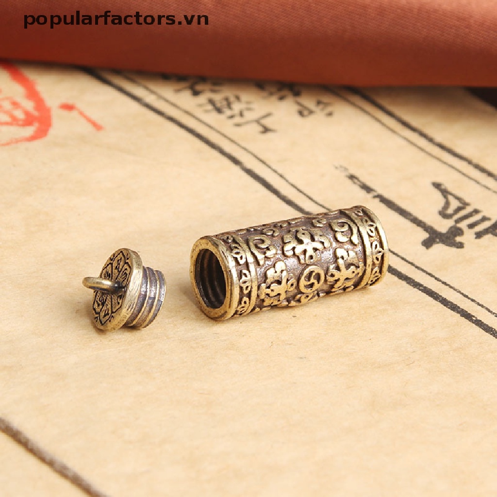 1 Mặt Vòng cổ Hình Trụ Bằng Đồng Thau Phong Cách Phật Giáo