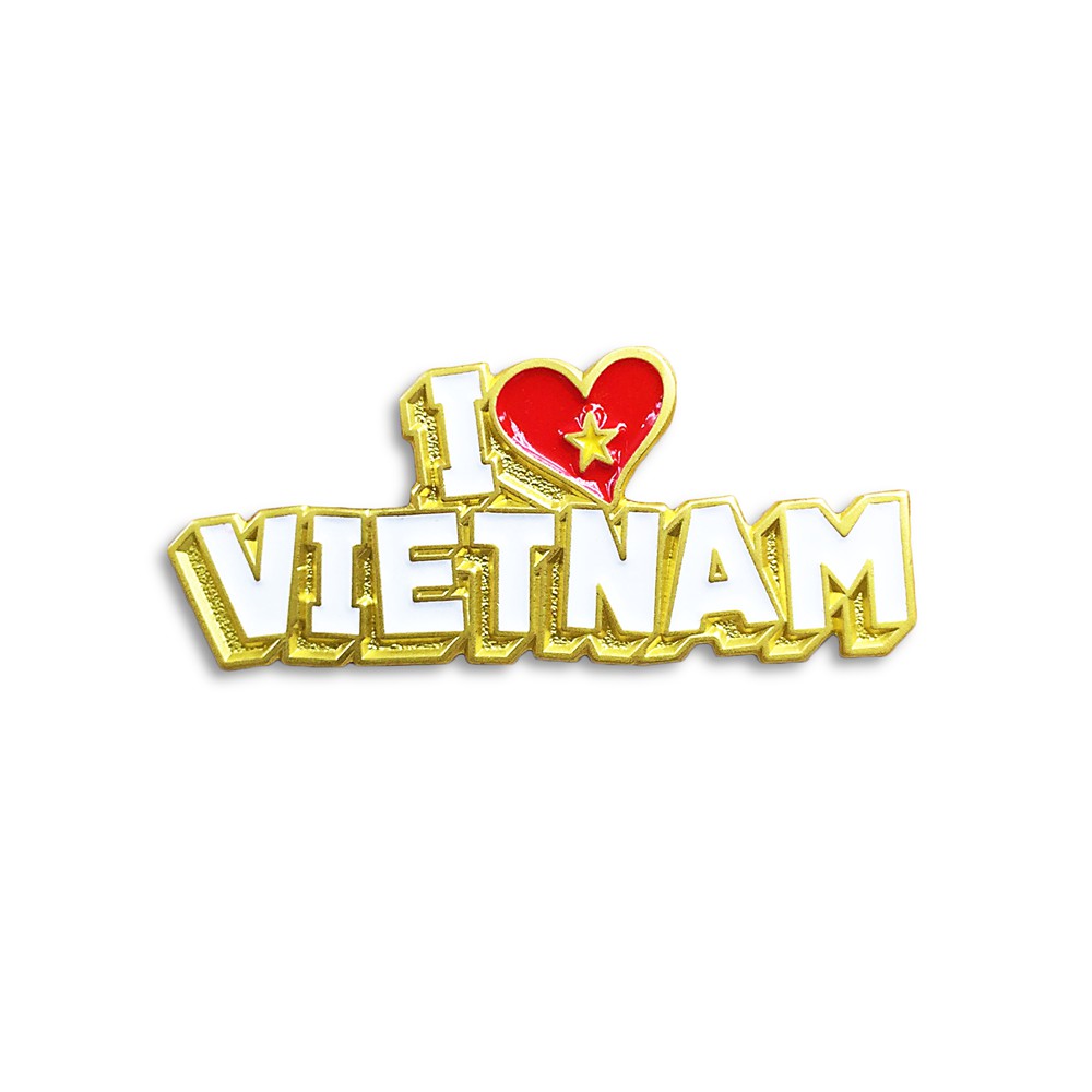 Quà tặng lưu niệm Việt Nam - Enamel Pin - Huy Hiệu IloveVietNam - Chất liệu kim loại - Metal