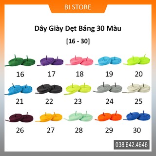 Dây giày dẹt Air Force 1 (AF1), Air Jordan (AJ), Converse, Vans, Adidas,.. [𝟭𝟲 - 𝟯𝟬] [𝗕𝗮̉𝗻𝗴 𝟯𝟬 𝗺𝗮̀𝘂]