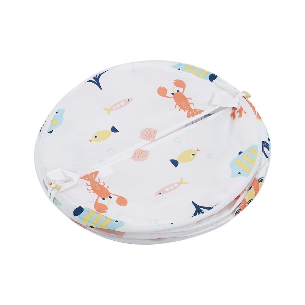 Homebase MOYA Giỏ để đồ giặt hình tròn RL-ACS21145-1 bằng Polyester 55X42X42CM họa tiết biển