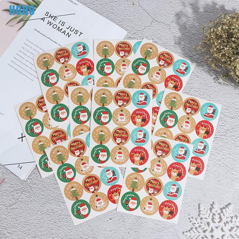 Set 120 Miếng Dán Trang Trí Hộp Quà Giáng Sinh Dễ Thương