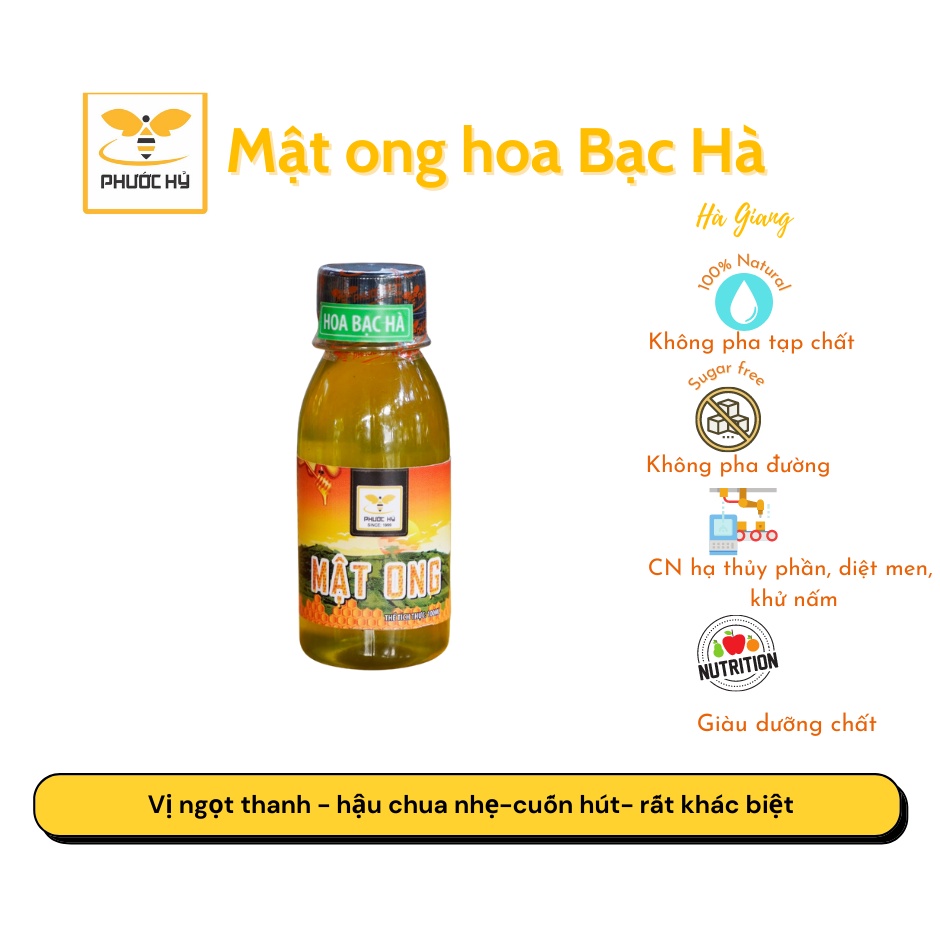 Mật ong hoa bạc hà Mèo Vạc Hà Giang 100ml