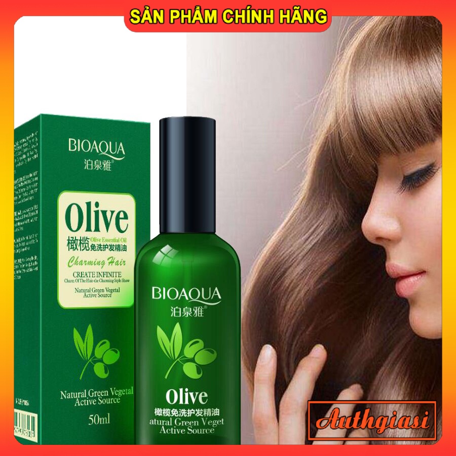 Siêu phẩm 4 BƯỚC dưỡng tóc Bioaqua Olive Gel bóp giữ nếp tóc xoăn dầu gội ủ xả dưỡng