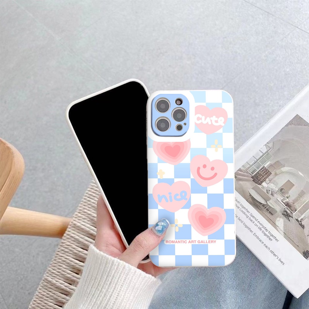 Ốp lưng Trái tim đáng yêu kẻ caro ốp iphone 6/6plus/6s/6splus/7/7plus/8/8plus/x/xr/xs/11/12/13/pro/max/plus/promax