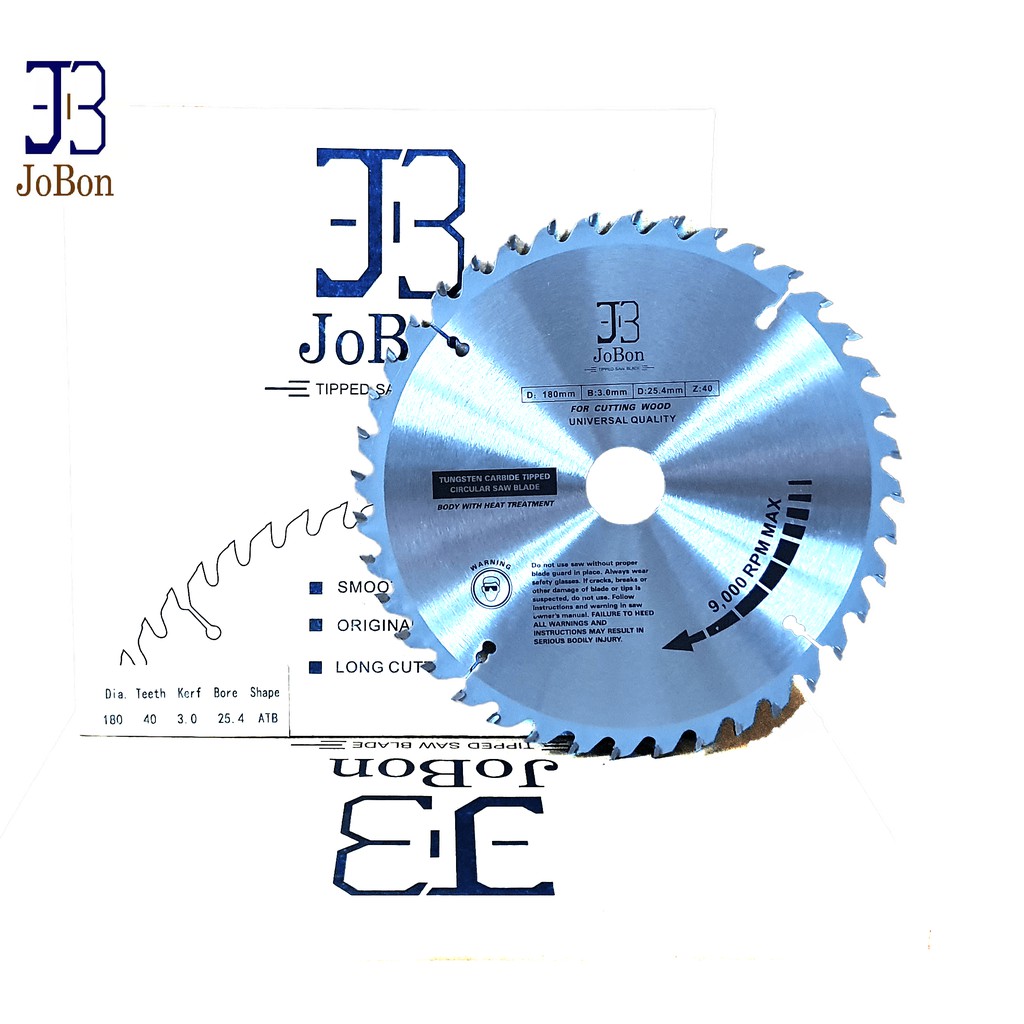 Lưỡi cưa gỗ JoBon-D18040, đĩa cưa gỗ JoBon-D18040 (180mm x 1.8mm x 20mm-40T)