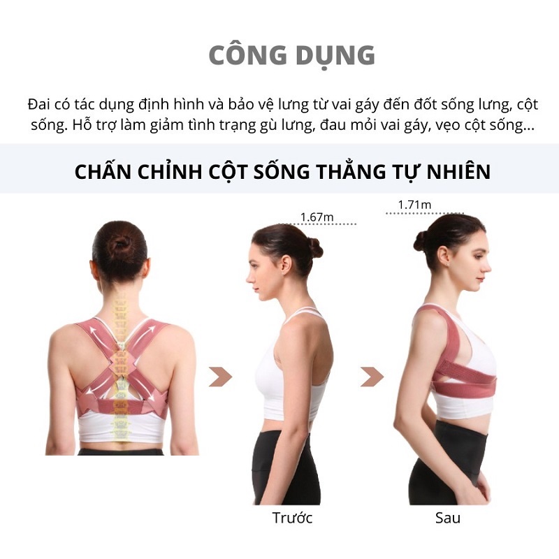Đai chữa gù lưng vô hình chung cho nam và nữ có thể chỉnh sửa tư thế hiệu quả