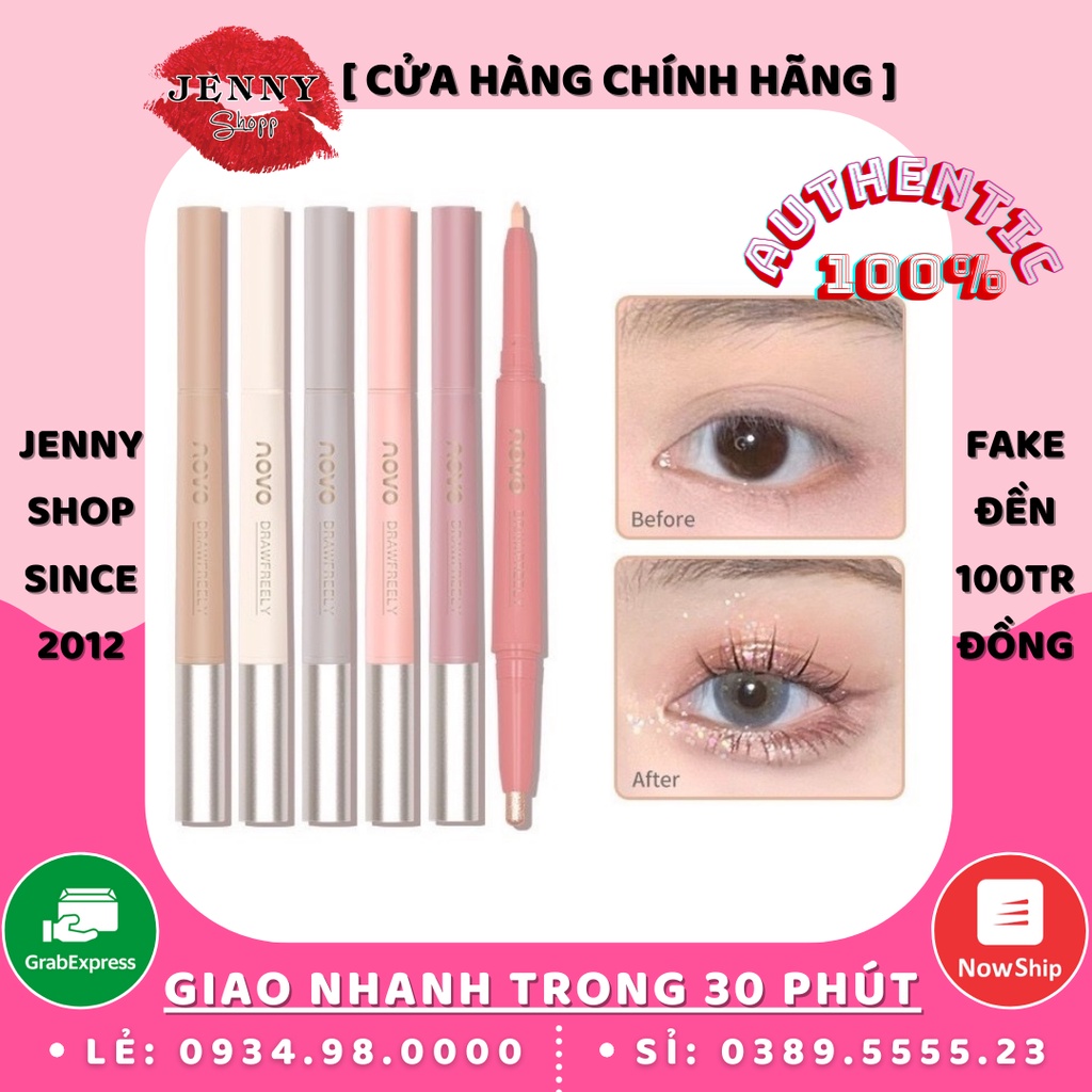 Bút Nhũ Mắt 2 Đầu Novo Star Eyes Clever Lying Silkworm Pen