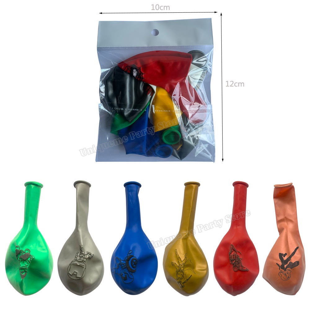 Bóng Bay Cao Su 12 inch In Hoạt Hình Người Nhện / Người Sắt Màu Xanh Lá Cây Khổng Lồ Co Giãn Trang Trí Tiệc Sinh Nhật Cho Bé