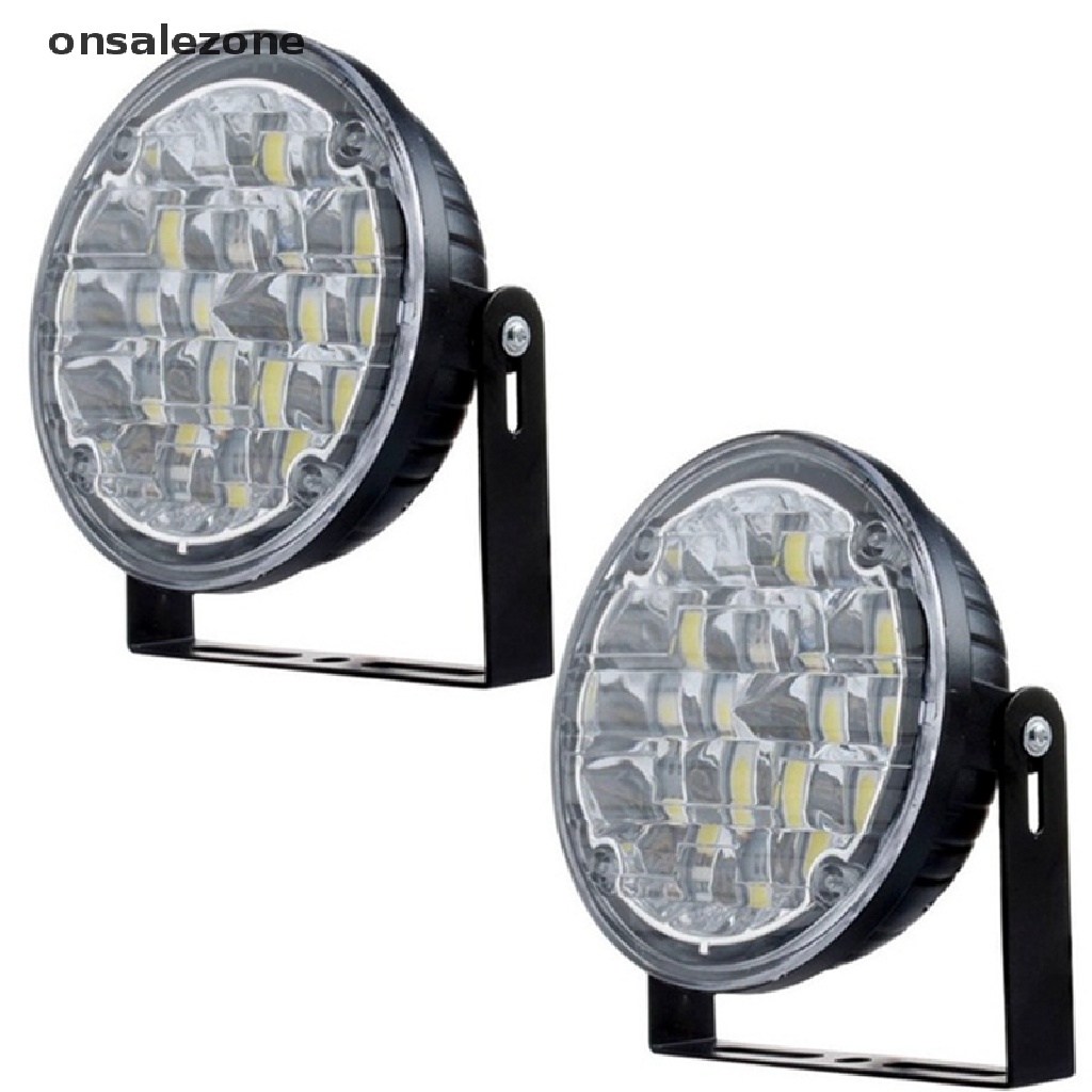 2 Đèn Led Tròn 12V 18 Bóng Phá Sương Mù Cho Xe Hơi