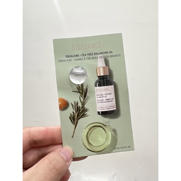 [sample 0.5ml] Dầu dưỡng hữu cơ Biossance Squalane + Tea Tree Balance Oil