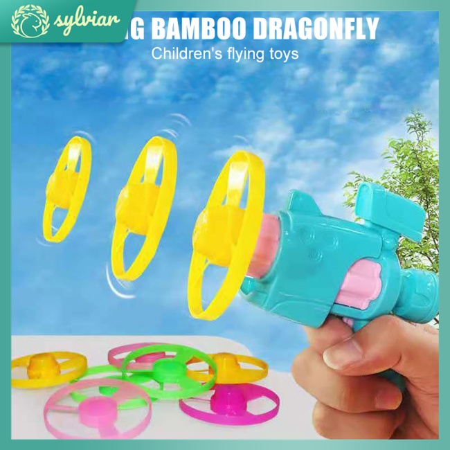 Bộ Đĩa Bay Kèm 1 Súng Bay 4 Đĩa Quay Dành Cho Trẻ Em Chơi Trong Nhà / Ngoài Trời