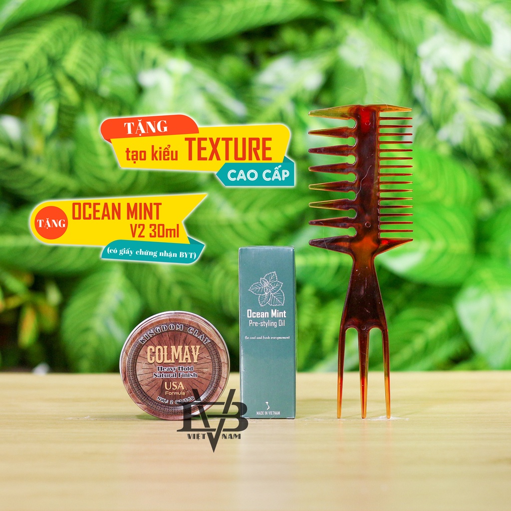 Sáp Colmav Kingdom Clay 56gr chính hãng 100% COLMAV POMADE + Tặng Pre Styling Ocean mint 30ml + Lược Texttured cao cấp