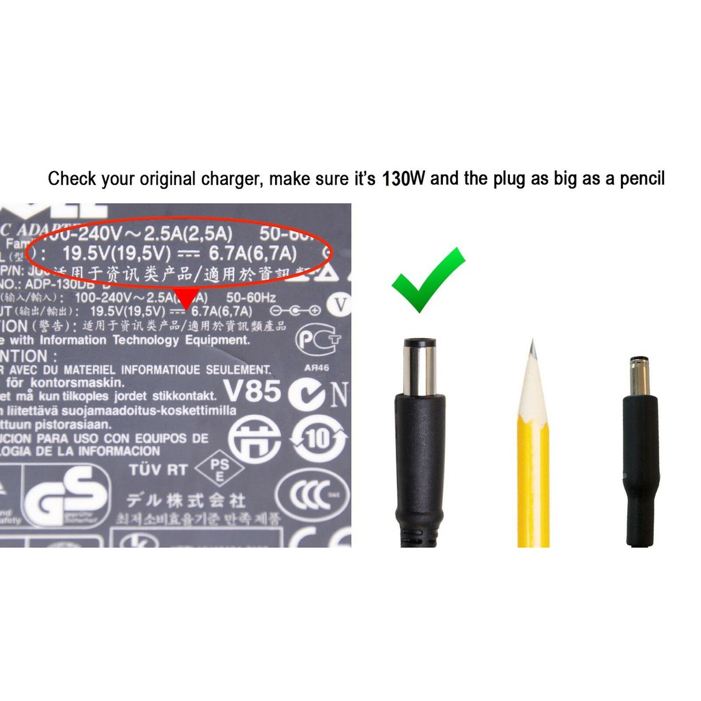 Sạc Mới 100%] Sạc Laptop Dell 19.5V 6.7A 130W , LA130PM121 Slim ZIN Cao Cấp (Adapter Dell 130w)