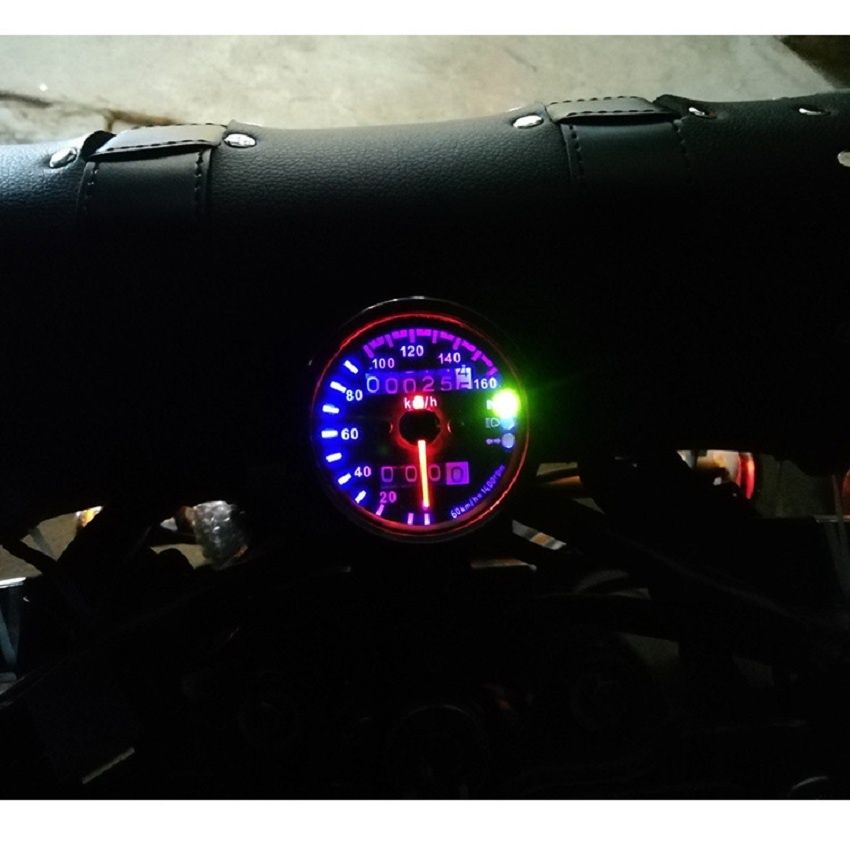Đồng hồ xe máy độ classic ODOMETER có đèn báo 3 chức năng cơ bản chuyên độ xe classic phù hợp độ Cafe Racer Tracker Win