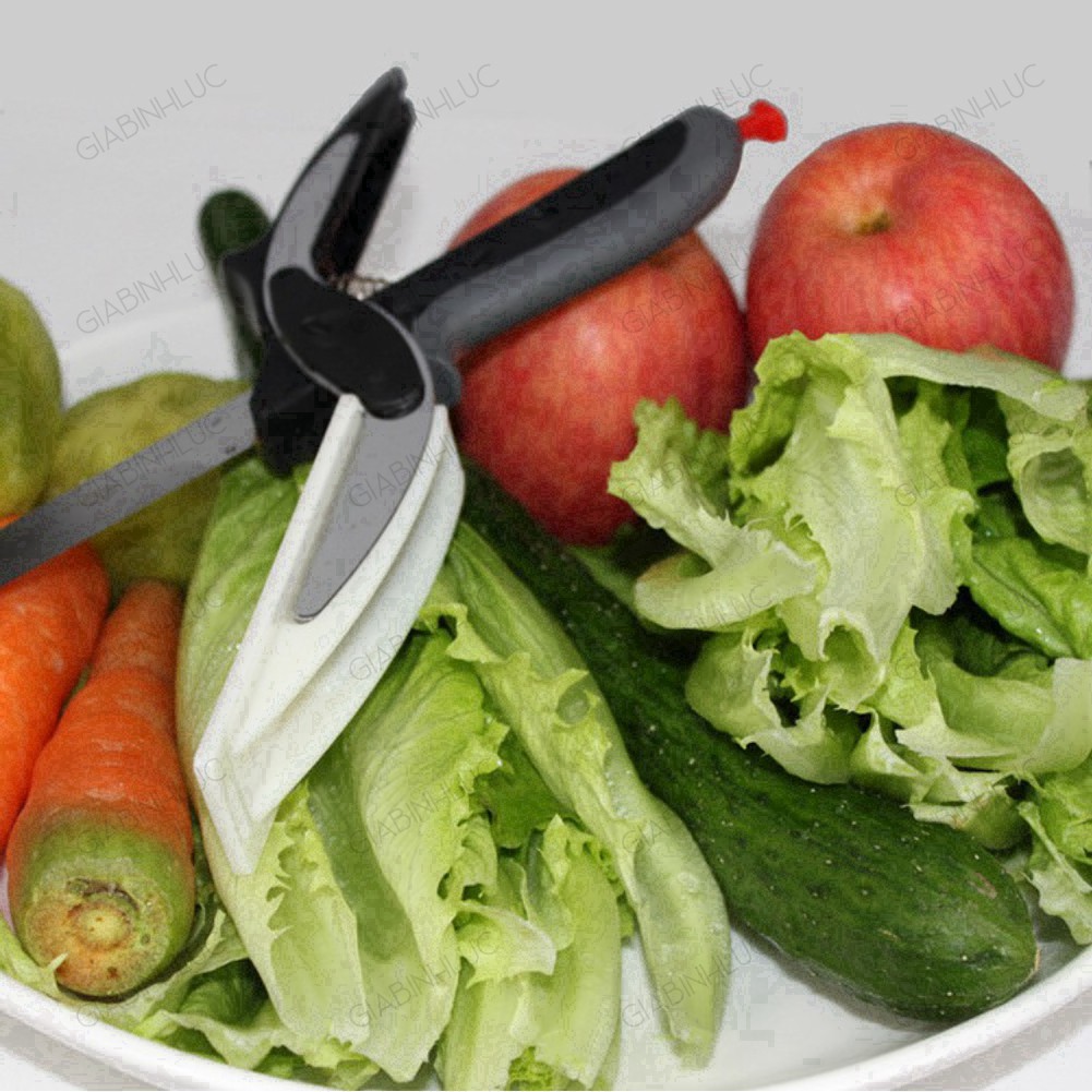 [ BH - 1 ĐỔI 1 ] Kéo cắt thức ăn thực phẩm làm nhà bếp đa năng kiêm thớt dao INOX 304 Clever Cutter 3in1 thông minh