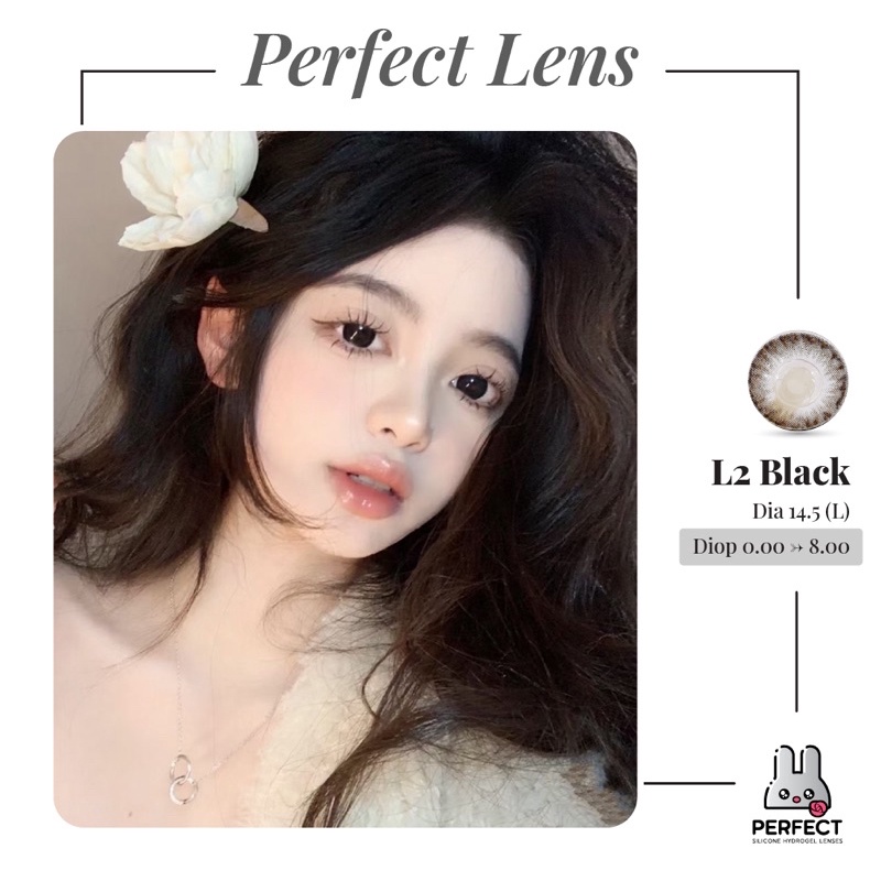 Lens ẢNH MẮT THẬT , Kính Áp Tròng Không Độ Cận , L2 Black Dia 14.5 L , Sản Phẩm Chính Hãng Giá Sale