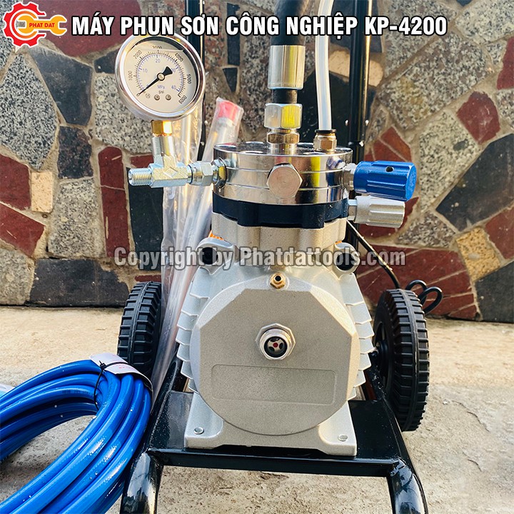 Máy Phun Sơn Công Nghiệp KP-4200-Công Suất Lớn 4200W-Đầy Đủ Phụ Kiện-Dây Áp Lực 20m-Bảo Hành 6 Tháng