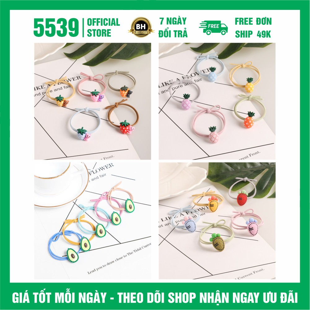 Dây cột tóc hàn quốc hình trái cây dễ thương nhiều màu thích hợp mọi lứa tuổi - Shop 5539