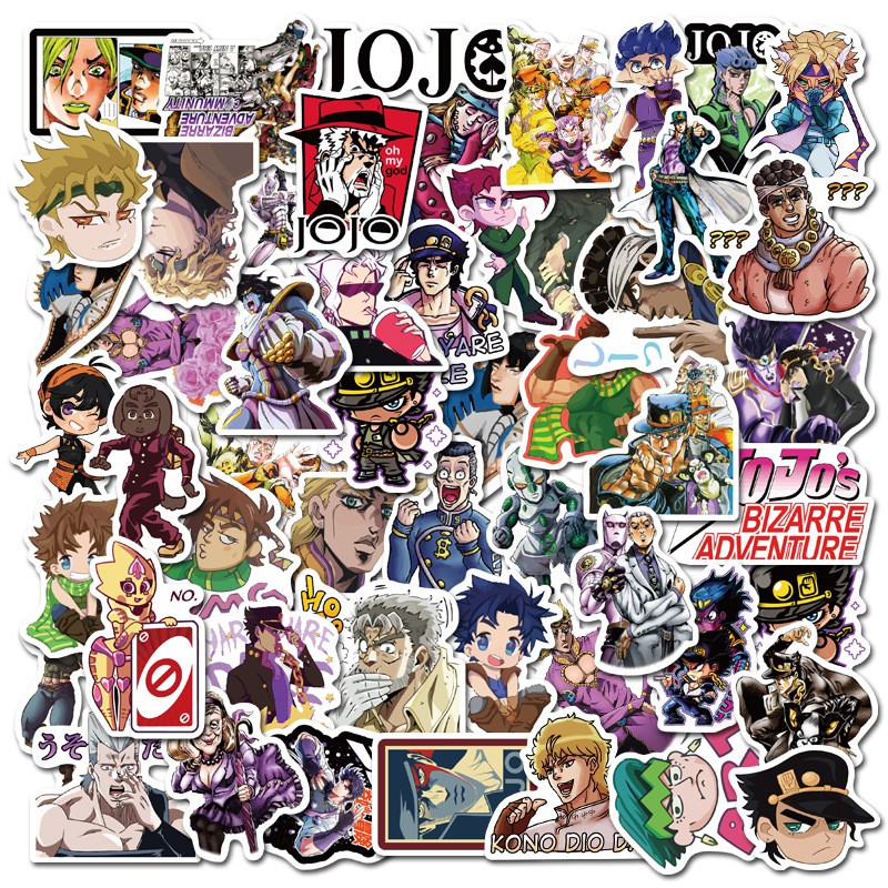 Bộ 50 Anime Jojo Kỳ Dị Phiêu Lưu Graffiti Cosplay Phụ Kiện Chống Thấm Nước PVC Decal Iphone Trường H