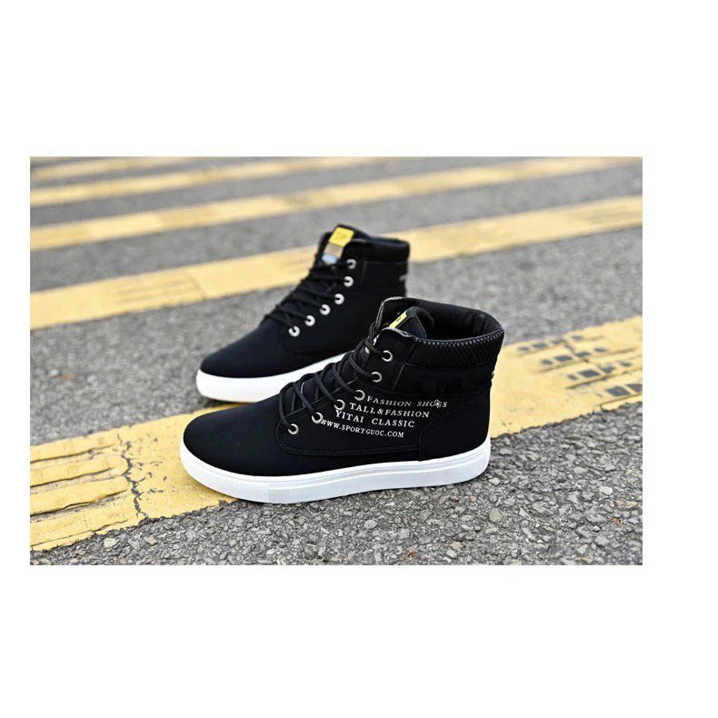 Giày cao cổ nam đen chữ JPP Classic phong cách | BigBuy360 - bigbuy360.vn