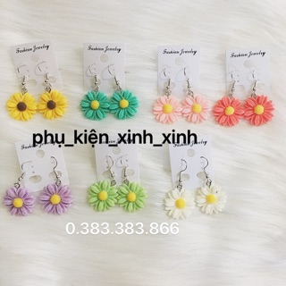 Bông tai hoa cúc 7 màu