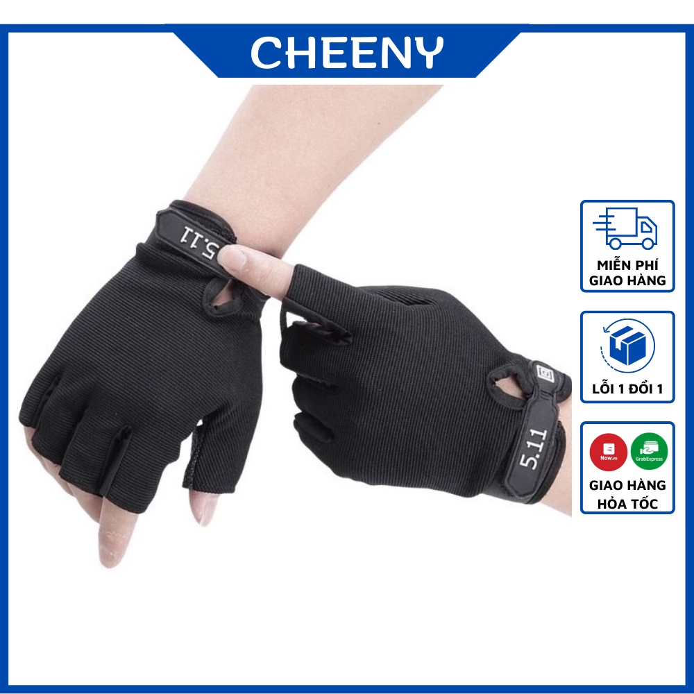 Găng Tay, Bao Tay Nam Cụt Ngón Tập Gym, Đi Phượt Đi Xe Máy, Găng Tay Cụt Ngón 511 Loại Xịn Thoáng Mát Thấm Hút Mồ Hôi