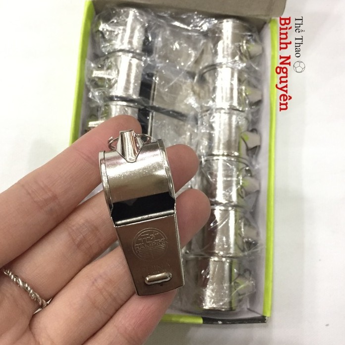 Còi sắt hộp 12 cái, còi inox thể thao, còi trọng tài