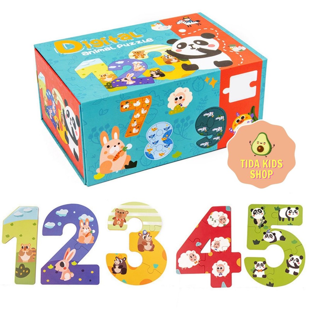 Number Blocks Đồ Chơi, Puzzle Số Đếm Và Chữ Cái, Alphabet Animal Jigsaw, Digital Animal Puzzle, Đồ Chơi TiDa Kids Shop