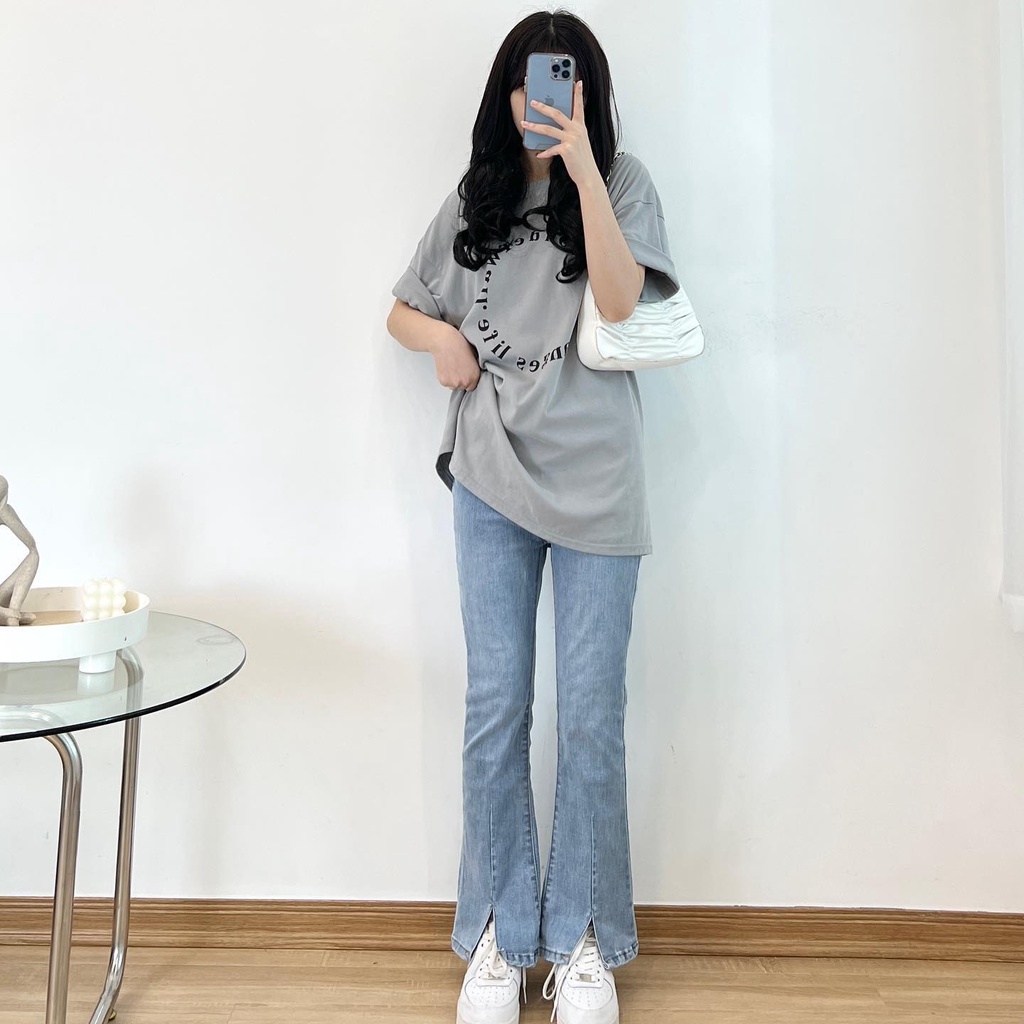 Áo thun 3158 chữ vòng tròn quảng châu thời trang nữ Miho house