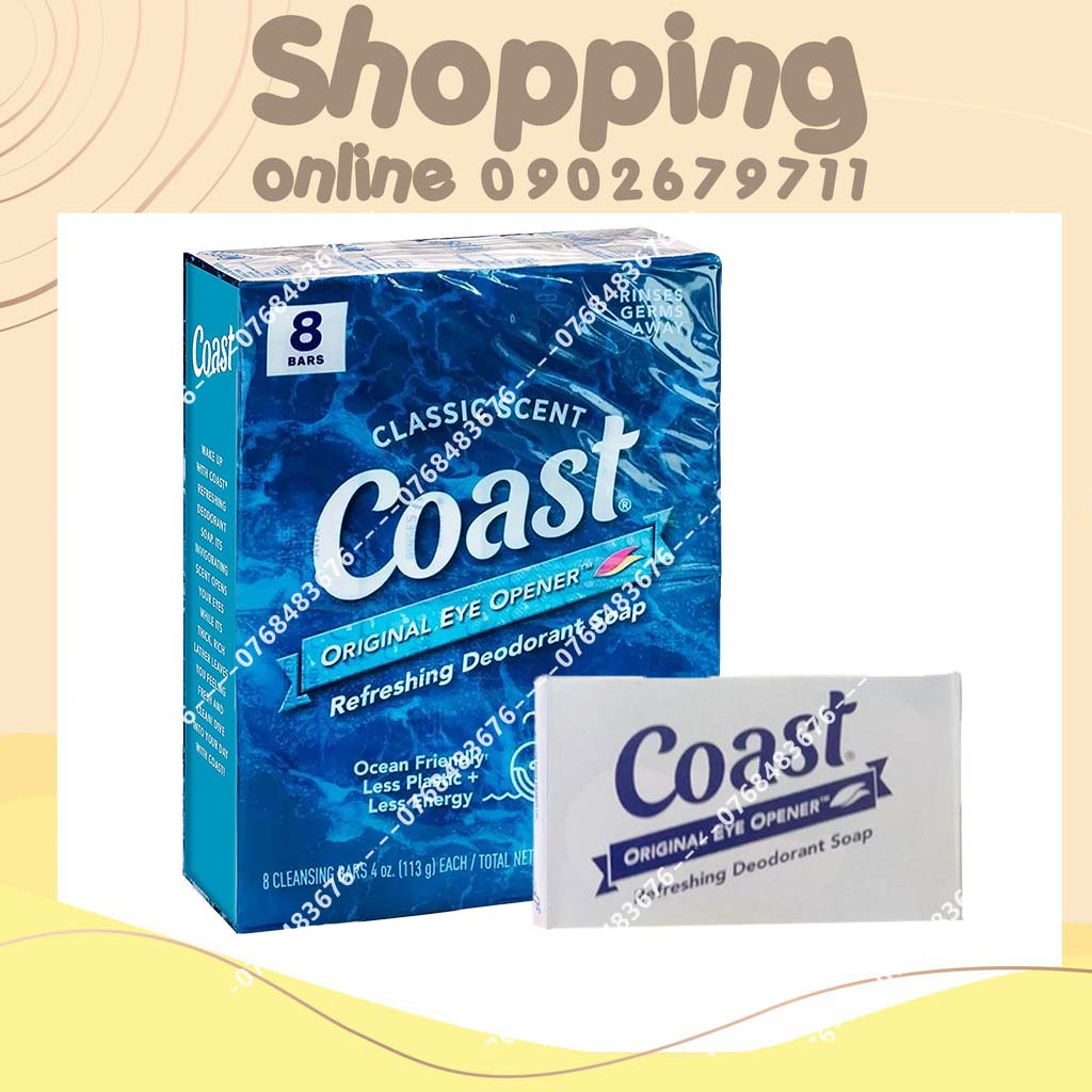 [Mẫu Mới] Combo 8 cục xà phòng Coast Mỹ - 113Gx8