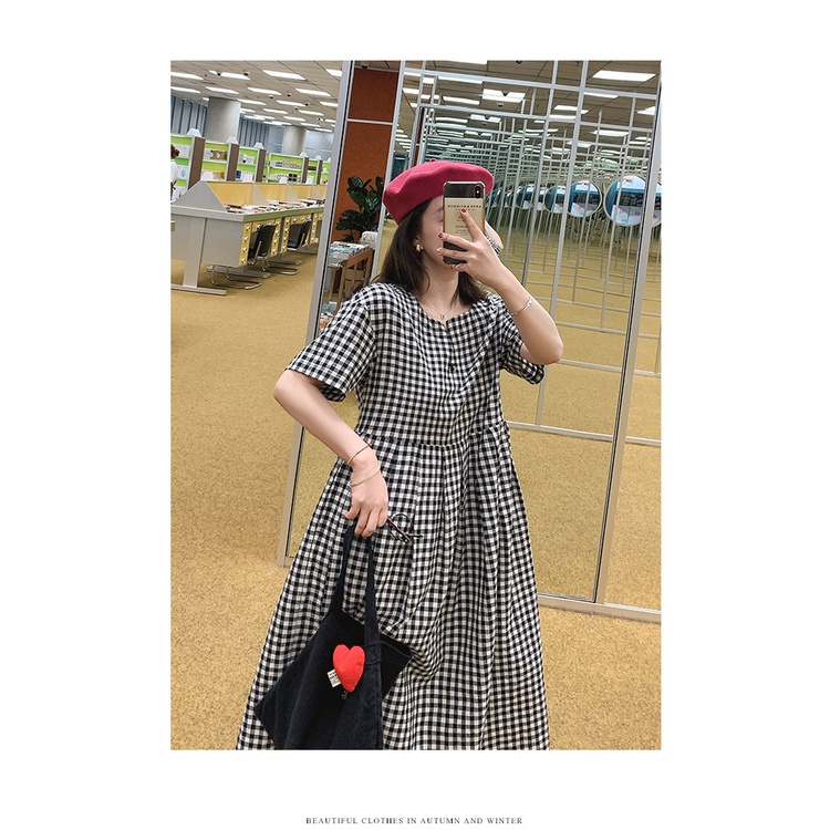 {Hàng sẵn} Đầm váy công sở dáng xòe cổ tròn chiết eo tặng kèm dây thắt eo chất thô đũi mềm mát