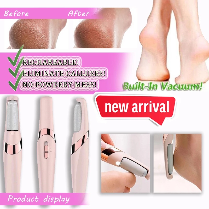 Máy Chà Gót Chân Tự Động, Tẩy Tế Bào Chết Tại Nhà Sạc Pin Tích Điện 2 Đầu Mài