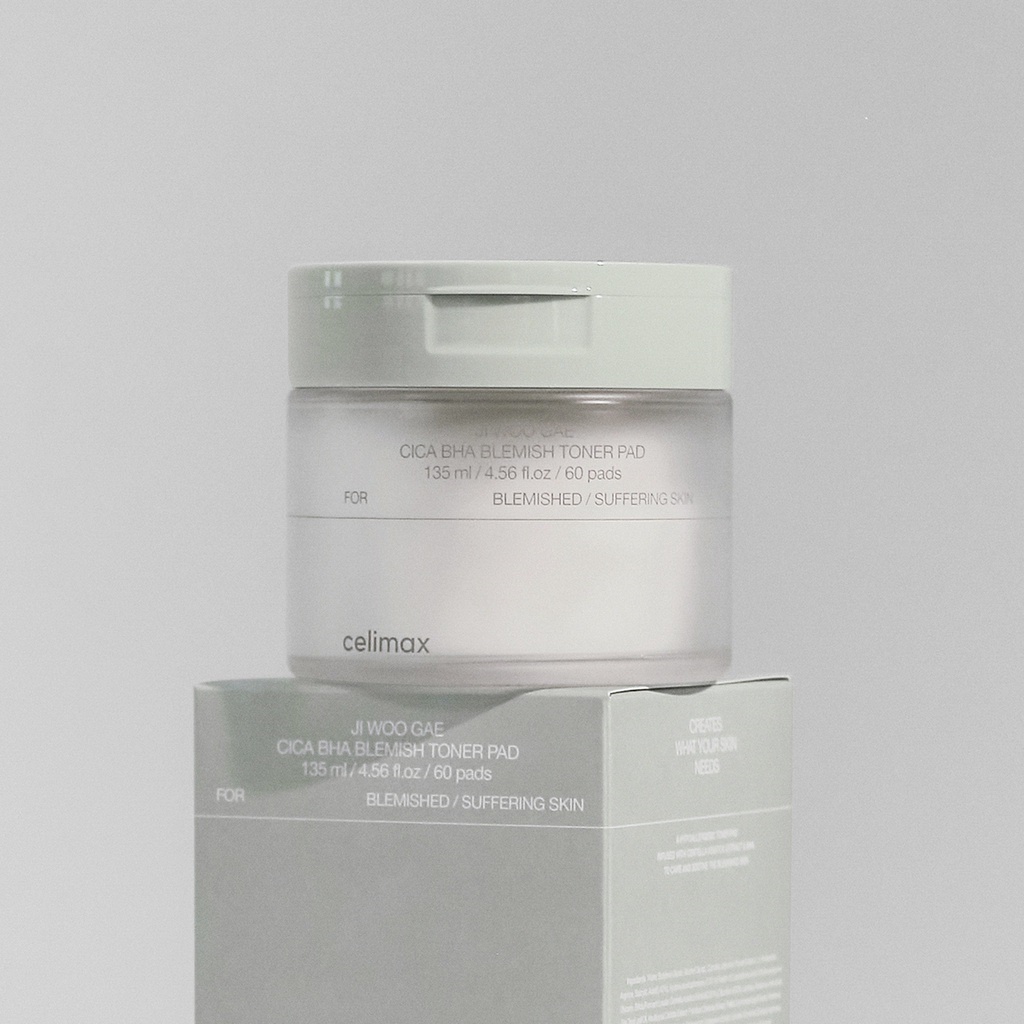 Bông tẩy tế bào chết CELIMAX chiết xuất Rau má CICA BHA BLEMISH TONER PAD 125ml