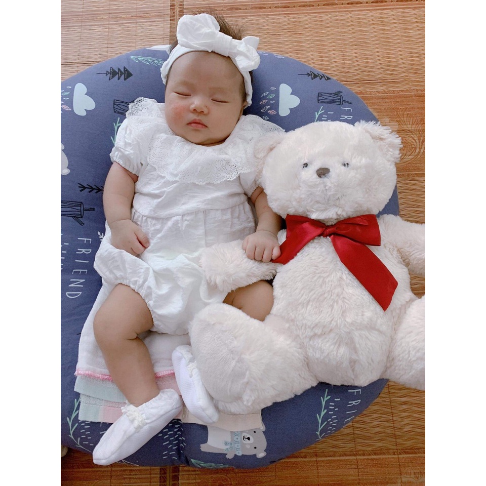 Body liền thân chất đũi cho bé sơ sinh 3-12kg  (kèm băng đô +giày)