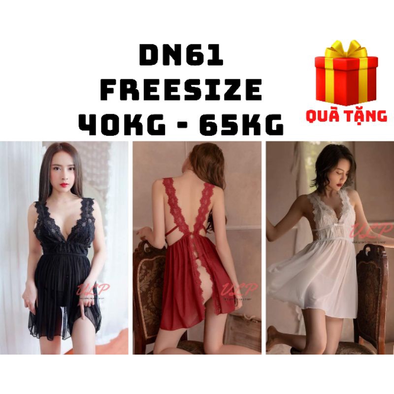 [BIGSIZE_90KG]_DN61_Váy ngủ sexy xuyên thấu hở mông
