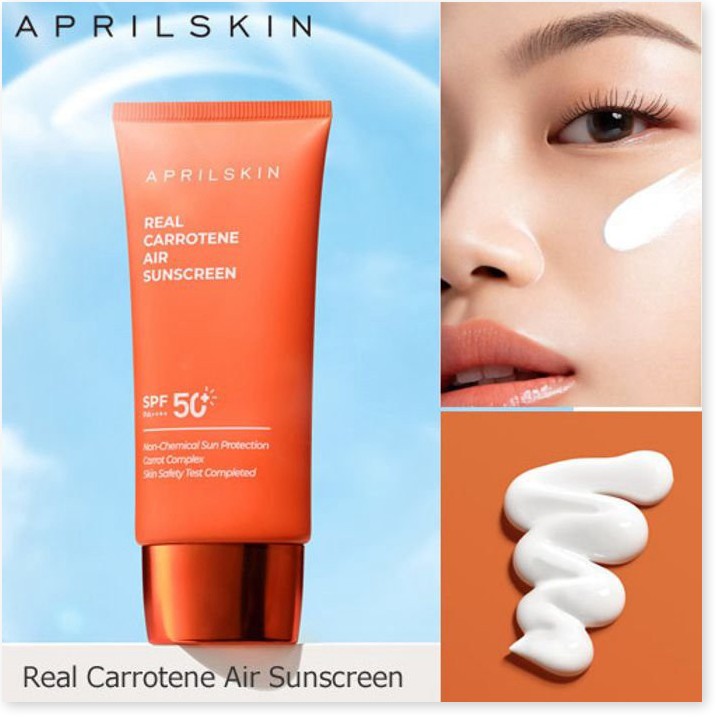 [Mã giảm giá] Kem chống nắng cà rốt Aprilskin Real Carrotene Air Sunscreen 50ml + Tặng 1 Tinh chất cà rốt mini Aprilskin