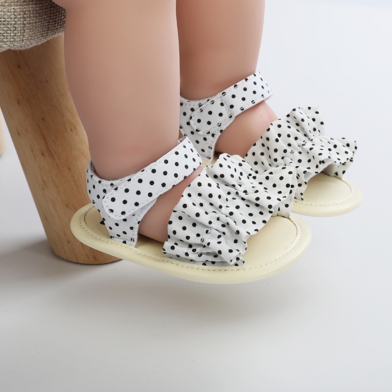 Giày Phối Bèo Cho Bé Gái 0-12 Tháng Tuổi Chấm Bi