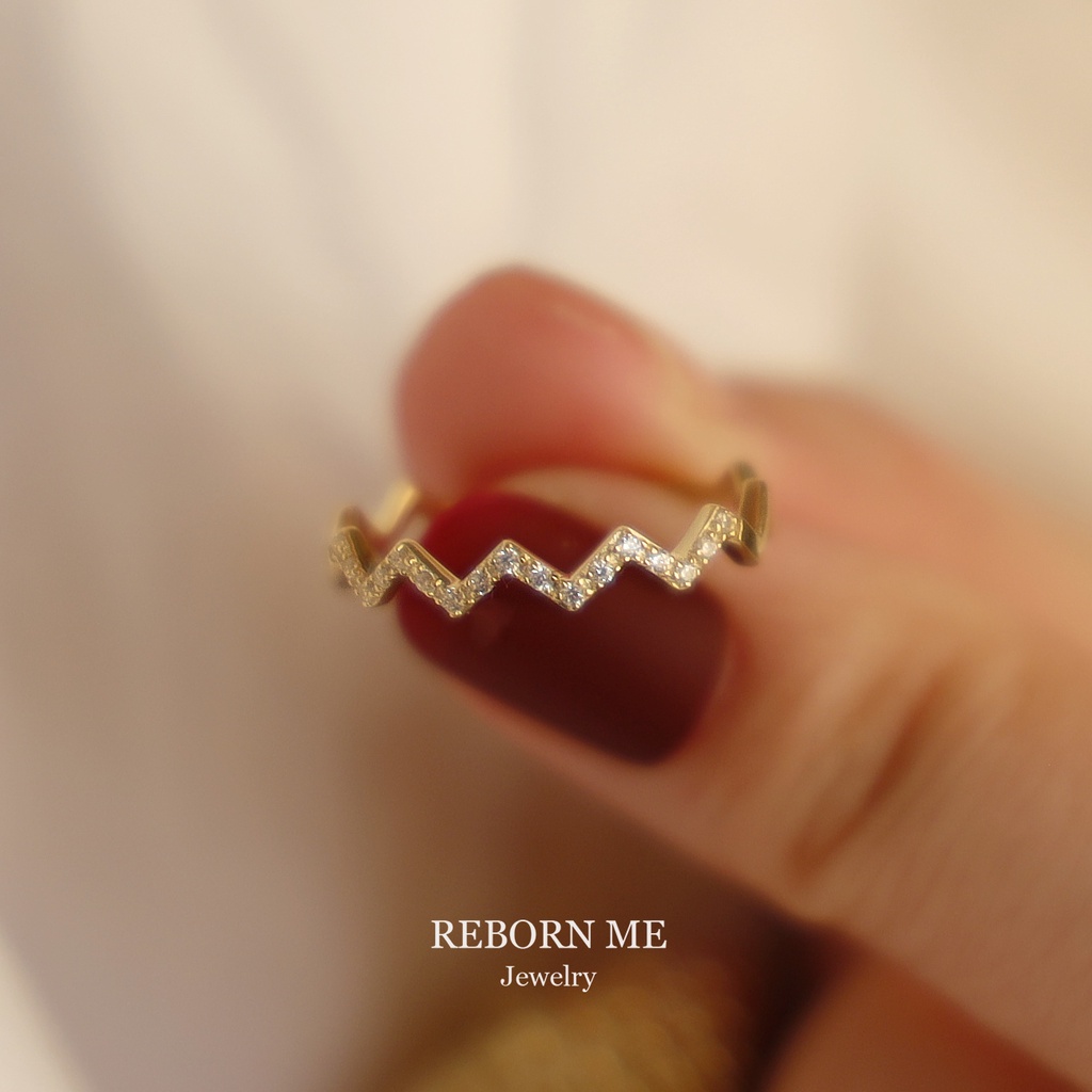 Nhẫn hở thời trang Hàn đơn giản đính đá zircon dành cho nữ
