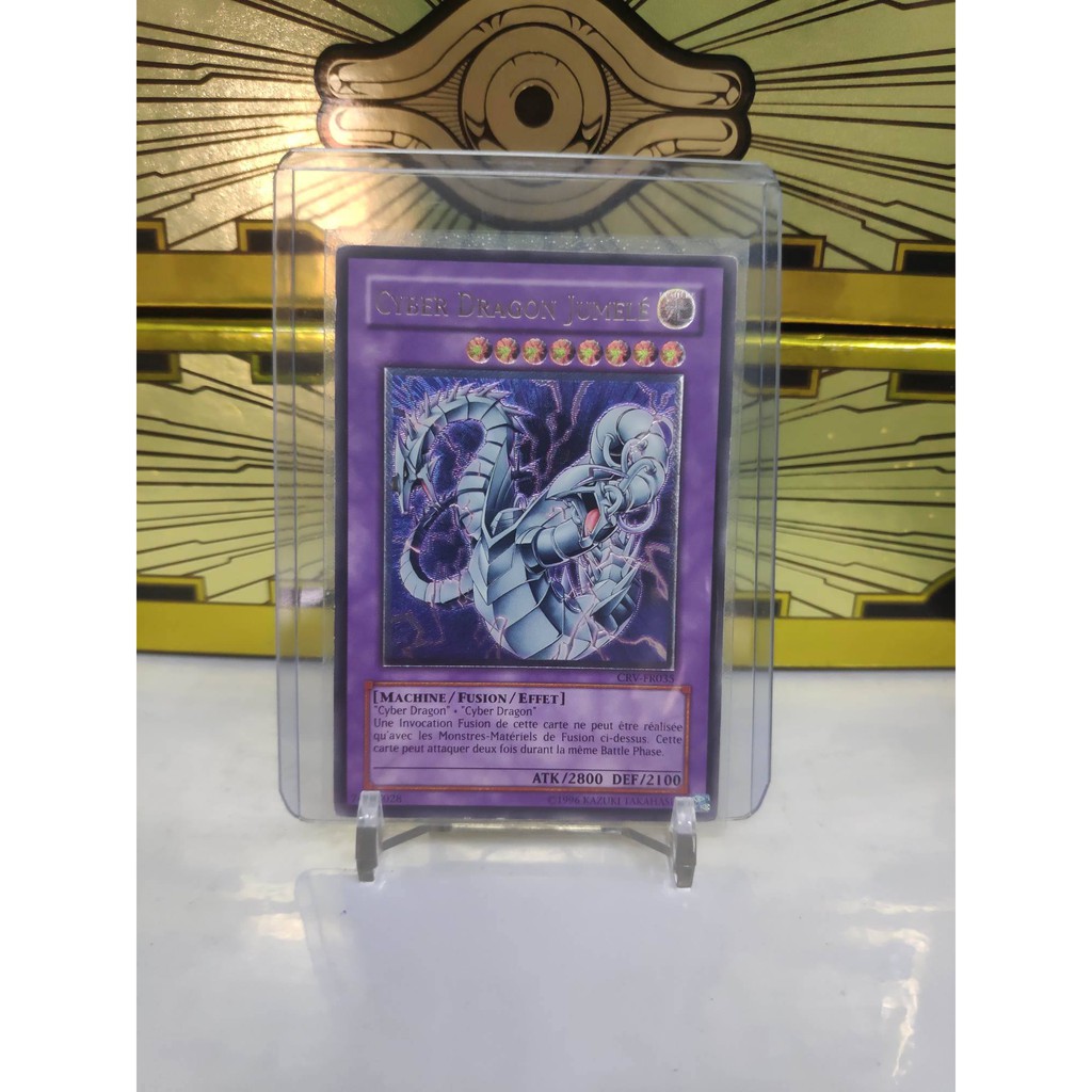 [ Dưa Hấu Yugioh ] Tiếng Pháp - Lá bài thẻ bài Cyber Twin Dragon - Ultimate Rare Unlimited - Tặng bọc bài nhựa bảo quản