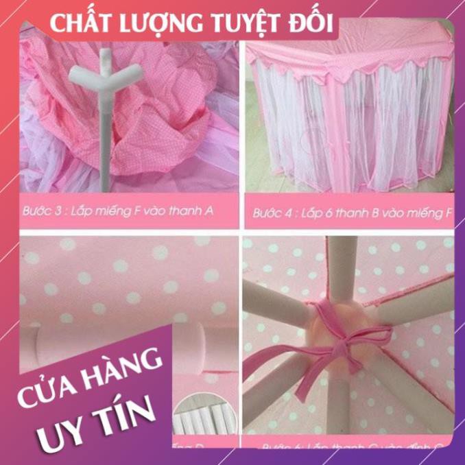 [Size lớn - Hàng loại 1] Lều công chúa cho bé gái, khung nhựa cứng cáp có kèm che  - Lan Chi Mart