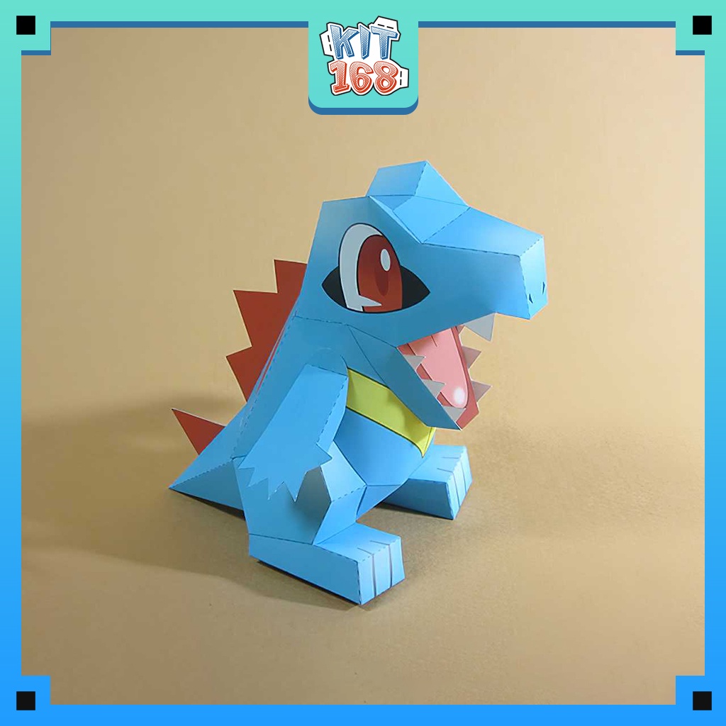 Mô hình giấy Anime Game Pokemon Totodile ver 3