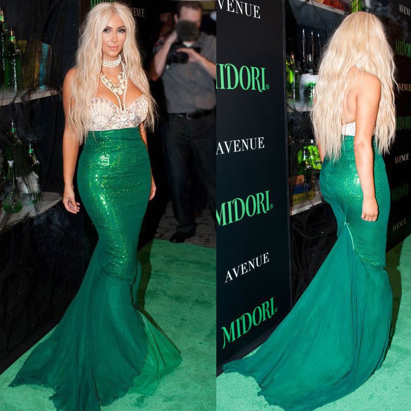 HGL♪Sexy Mermaid Ladies Halloween Costume Fancy Party Sequins Maxi Dress Tail Skirt | BigBuy360 - bigbuy360.vn