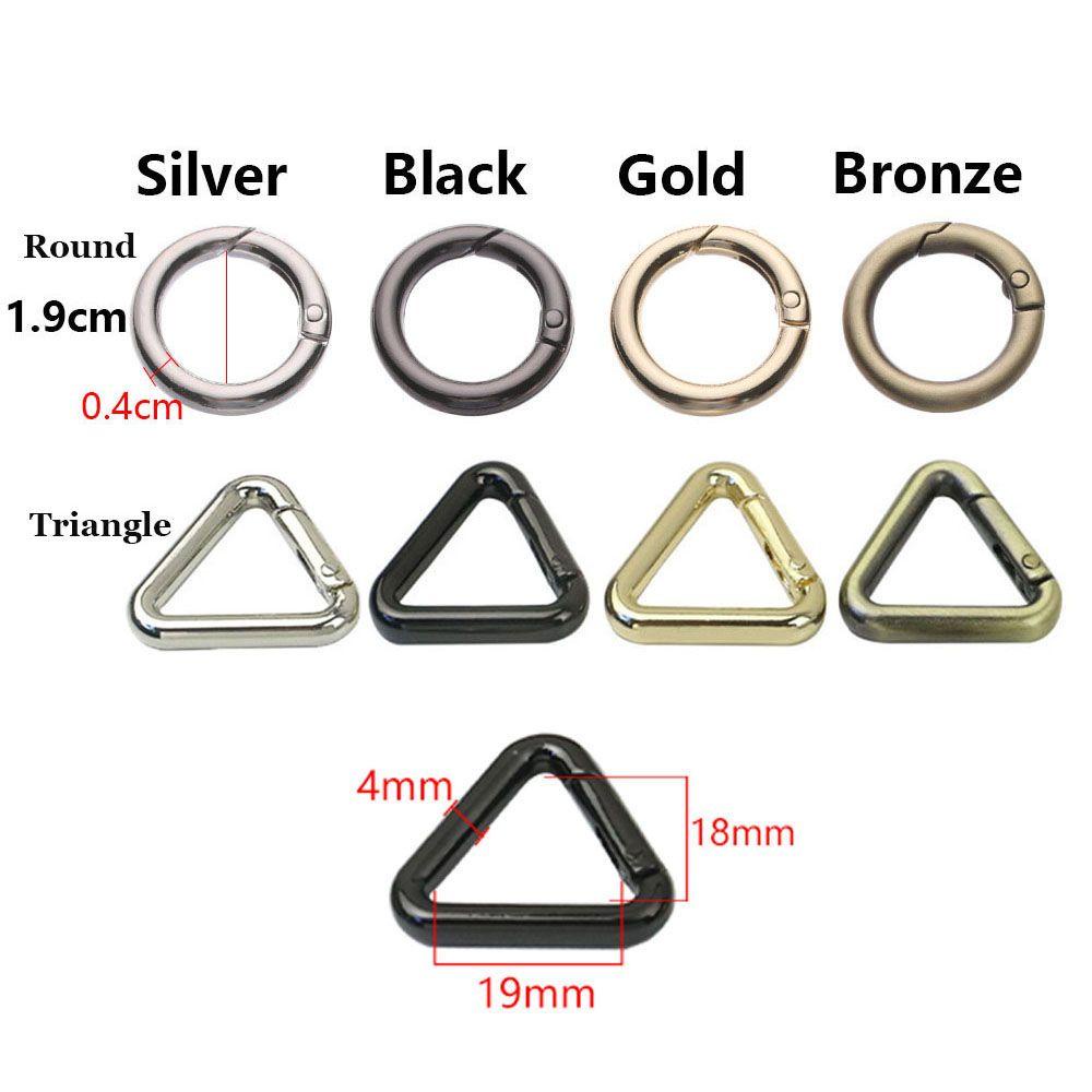 Set 1 / 2 / 5 Khóa Cài Dây Thắt Lưng Túi Xách Hình Tròn / Tam Giác Bằng Hợp Kim Kẽm